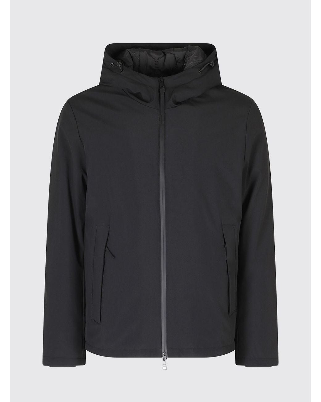 People Of Shibuya Black Padded Hooded Windbreaker Jacket With Zip Pockets for men
