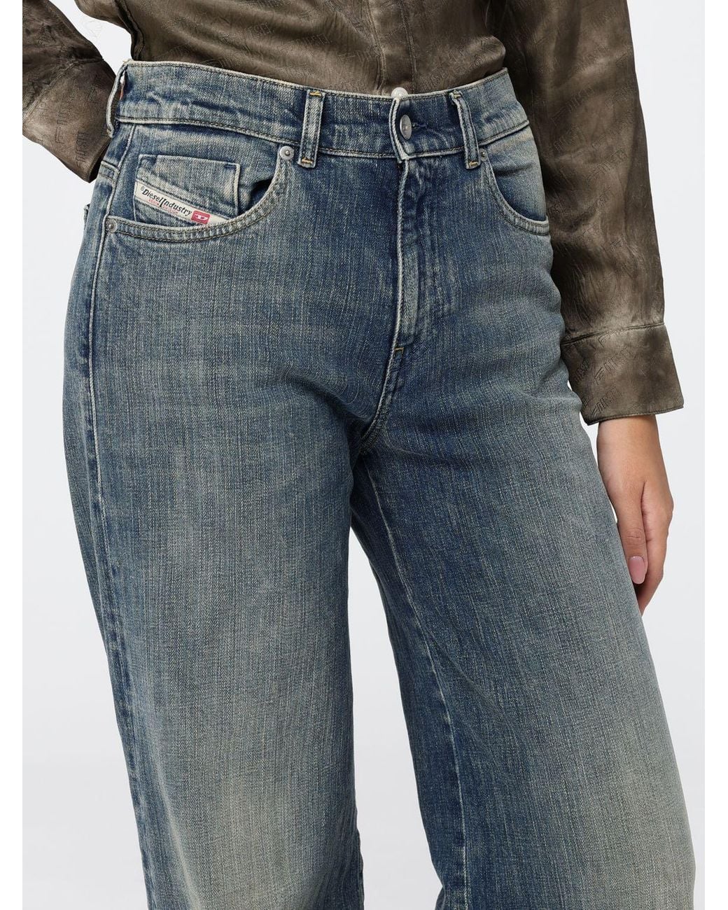 DIESEL Blue High-Waisted Wide Leg Palazzo Jeans