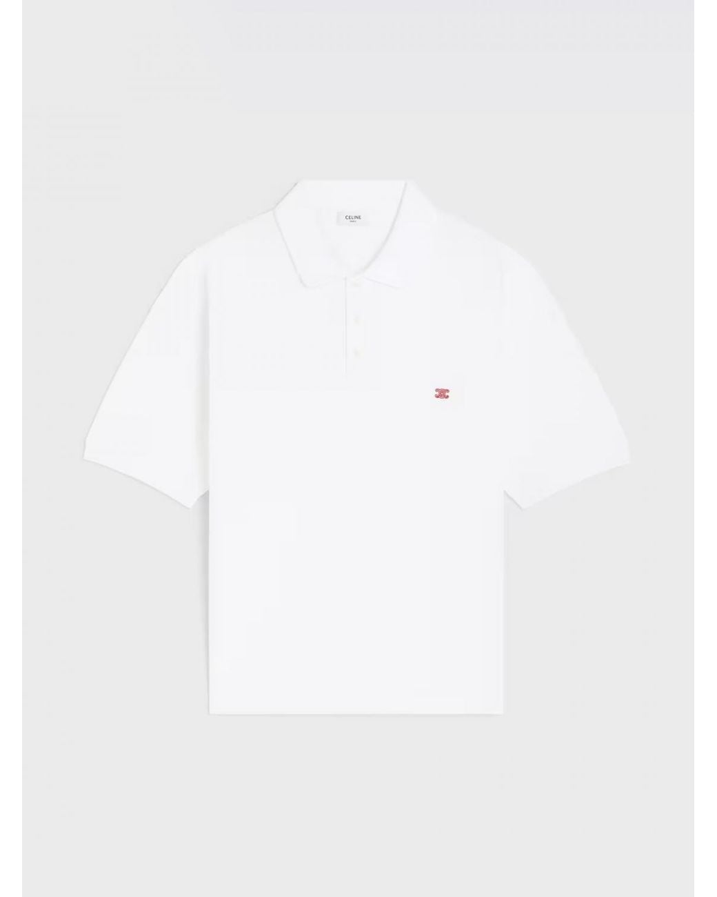 Céline White Classic Cotton Polo Shirt for men