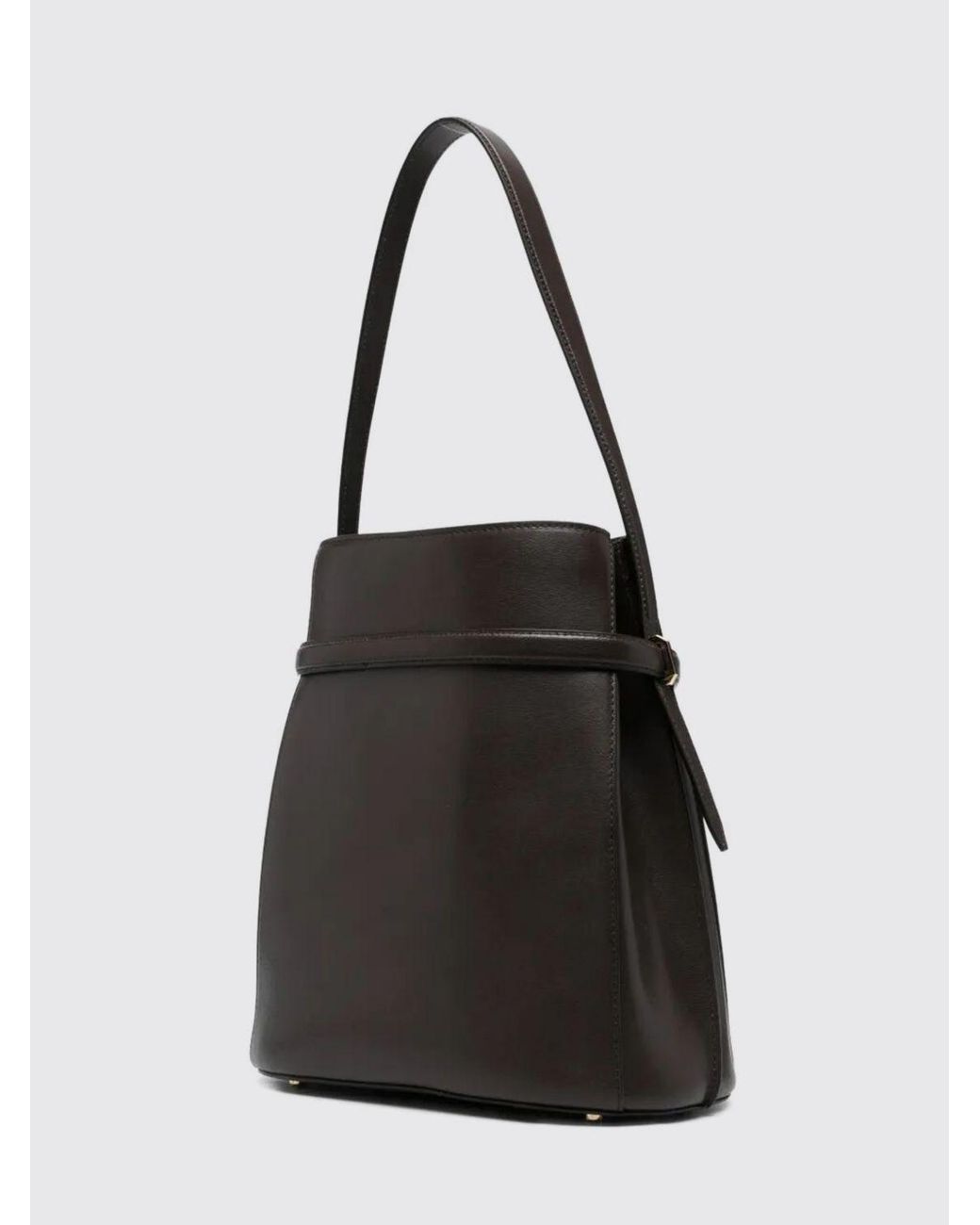Totême Black Leather Bucket Bag