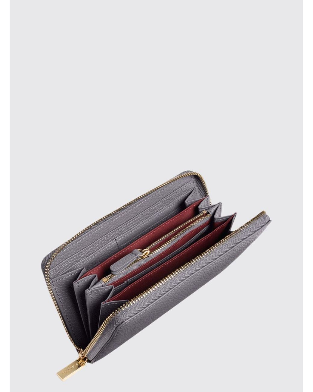 Coccinelle Gray Metallic Soft Grained Leather Continental Wallet