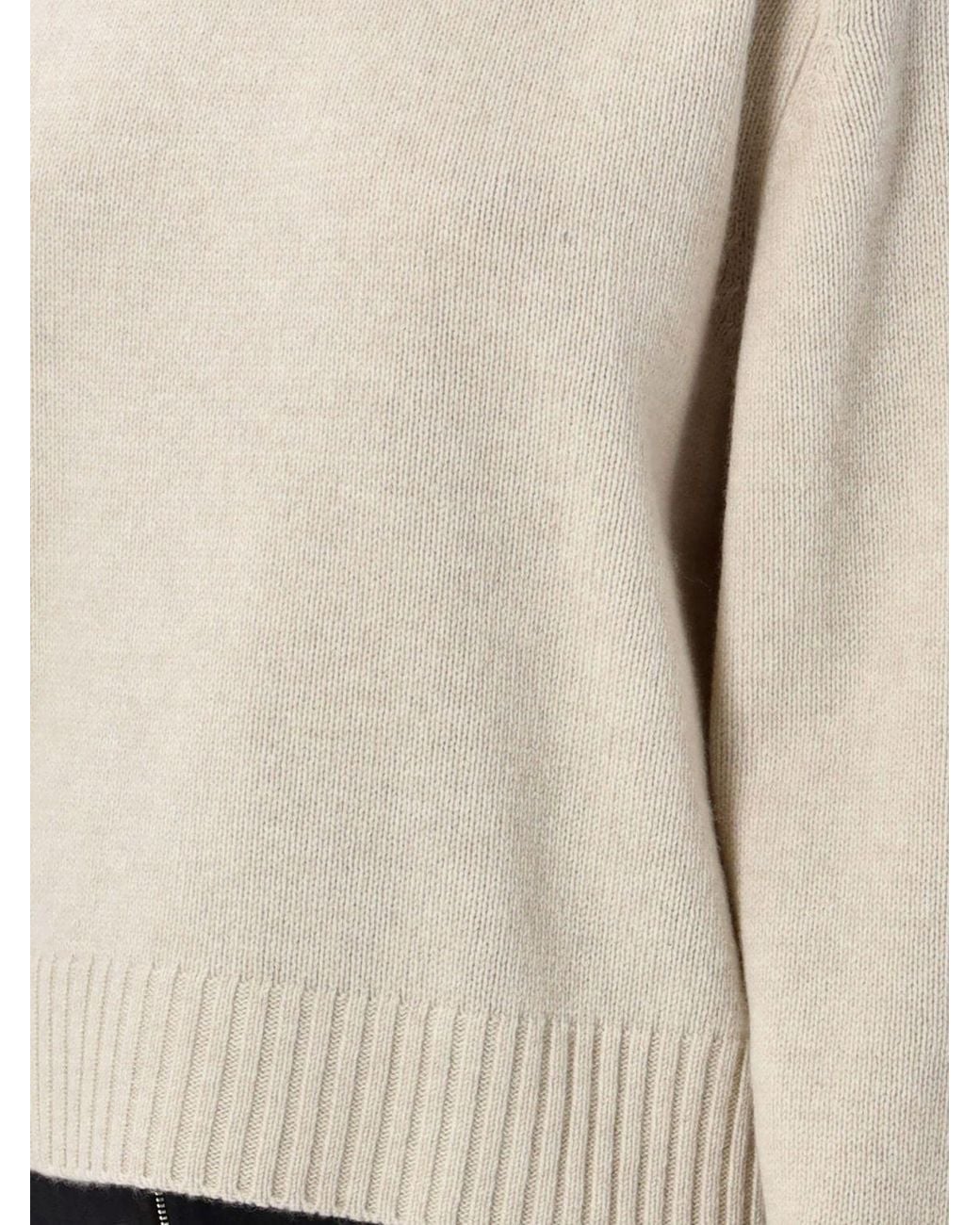 Soeur Natural Crewneck Merino Wool Jumper With Dropped Shoulders And Long Sleeves
