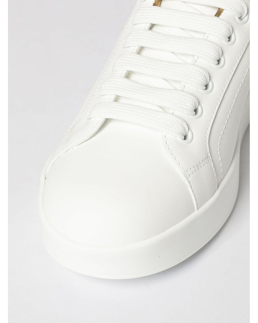 Dolce & Gabbana Natural Dolce &Amp Gabbana Portofino Leather Sneakers