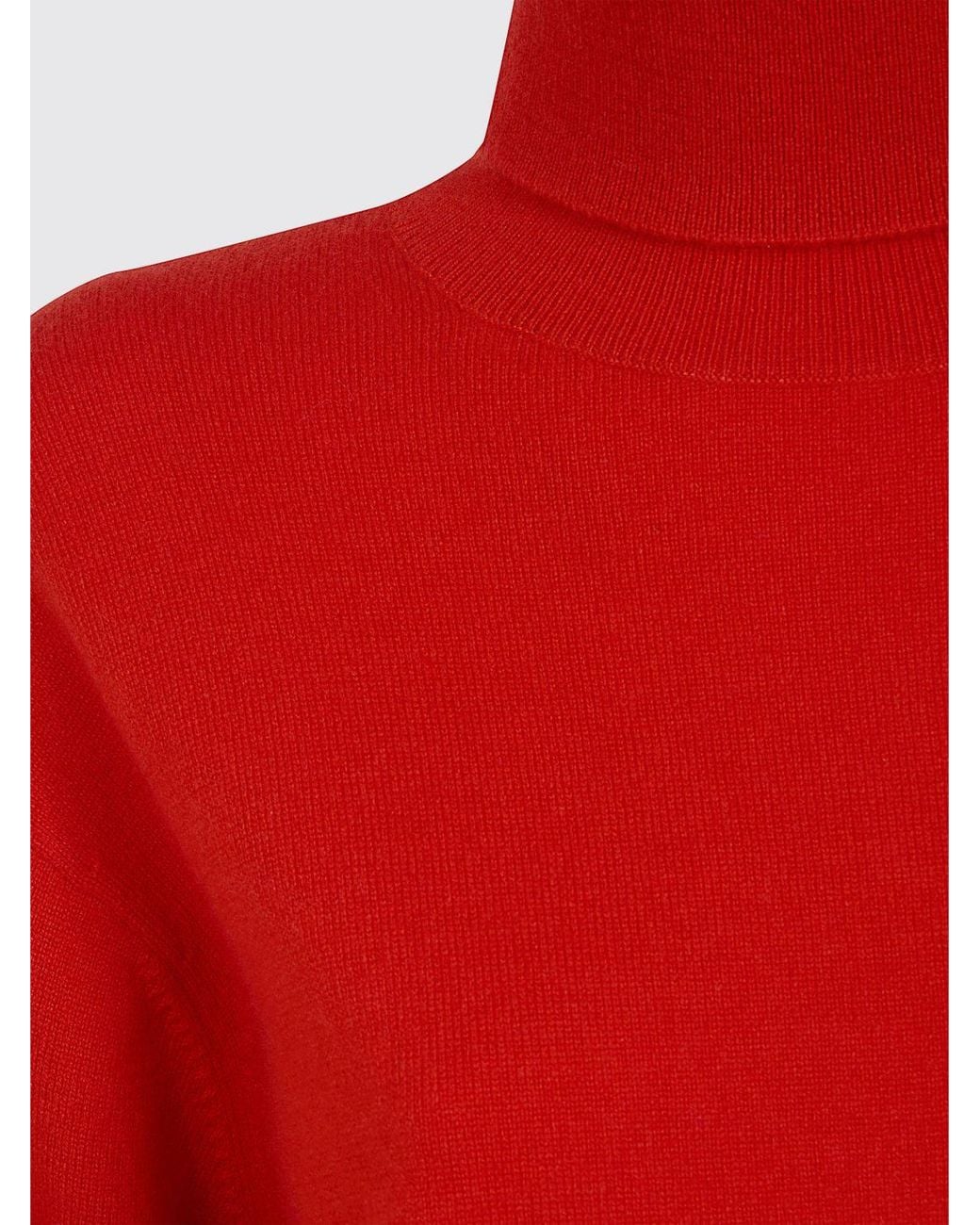 P.A.R.O.S.H. Red Long-Sleeved Pure Cashmere Roll Neck Jumper P.A.R.O.S.H. With Ribbed Trims