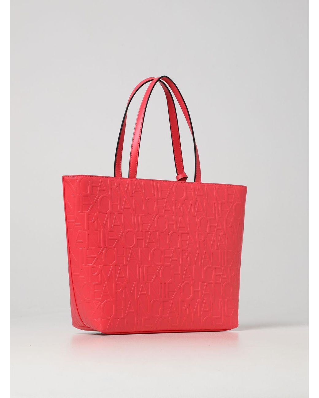 Armani Exchange Tote Bags in Red | Lyst