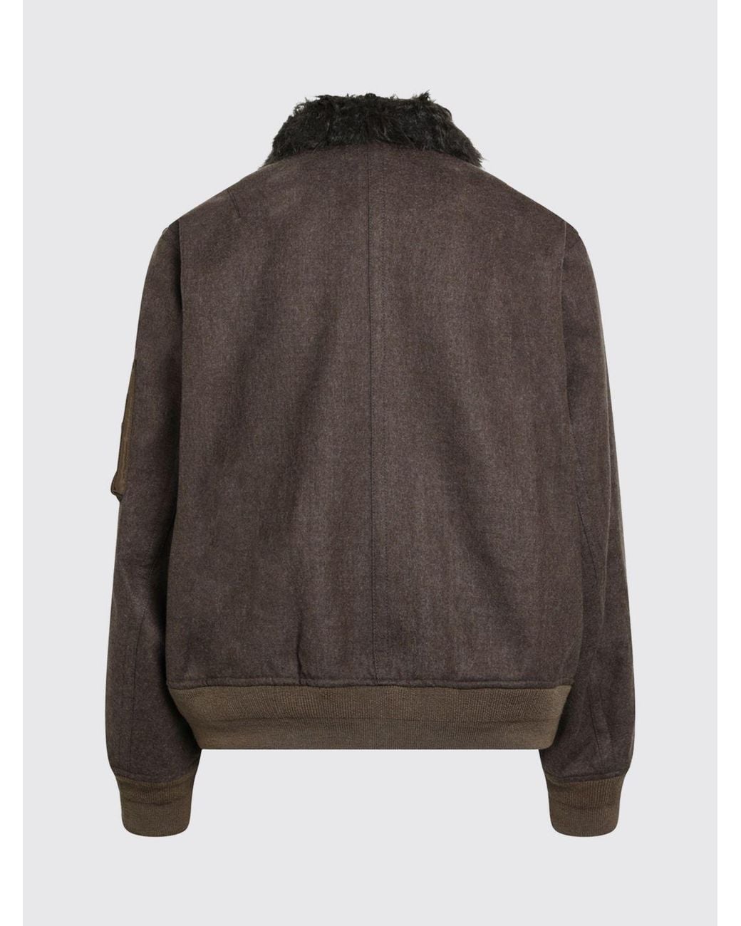 SACAI X CARHARTT WIP Black Wool Bomber Jacket With Fur Collar for men