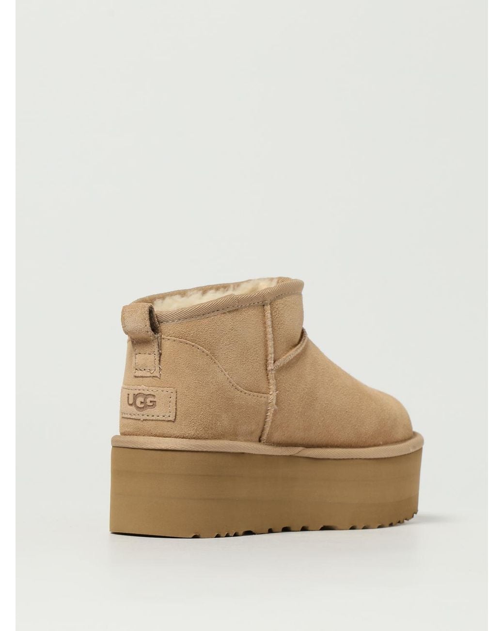 Botines Planos Mujer Ugg de color Natural