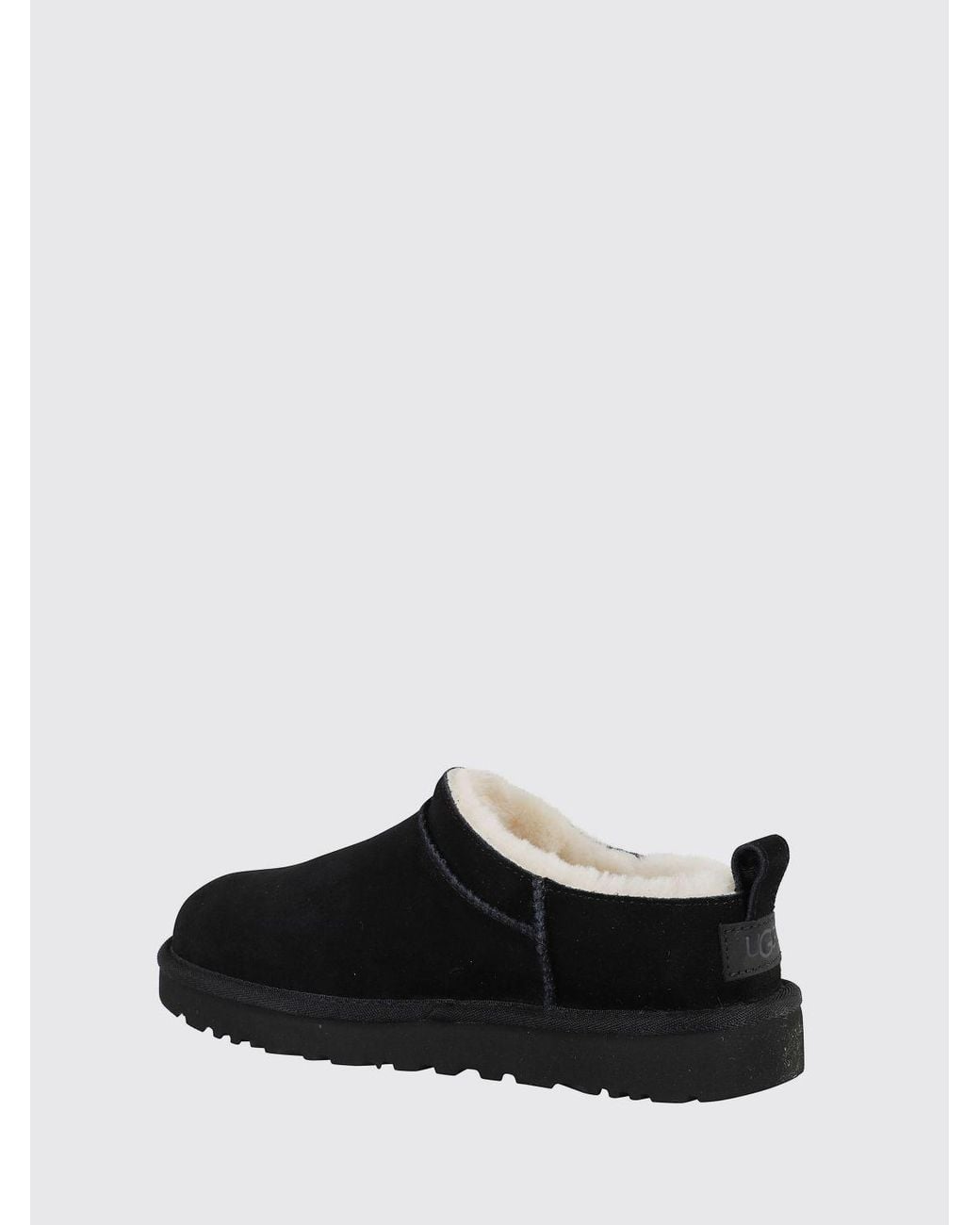 Ugg Black Flat Shoes Pelle Scamosciata