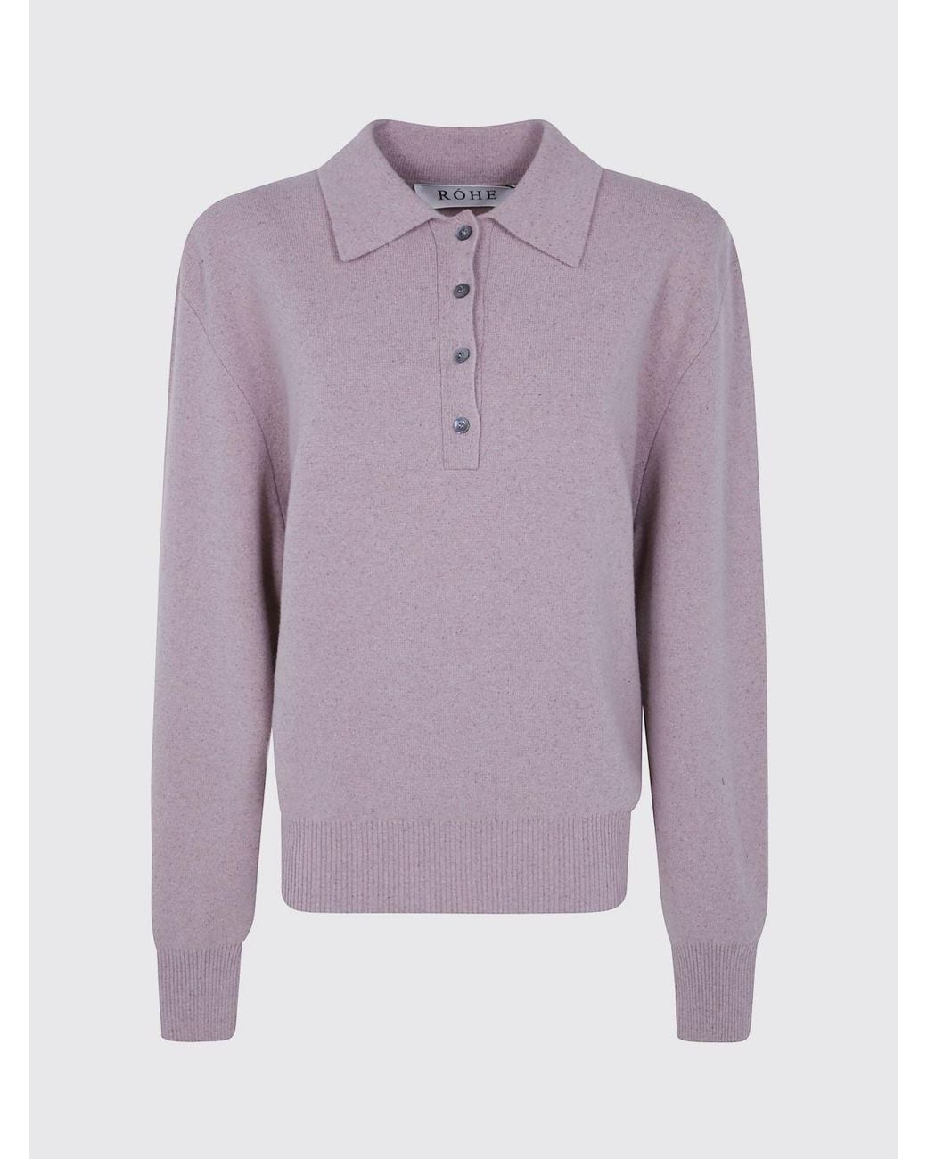 Rohe Purple Long-Sleeved Knit Polo