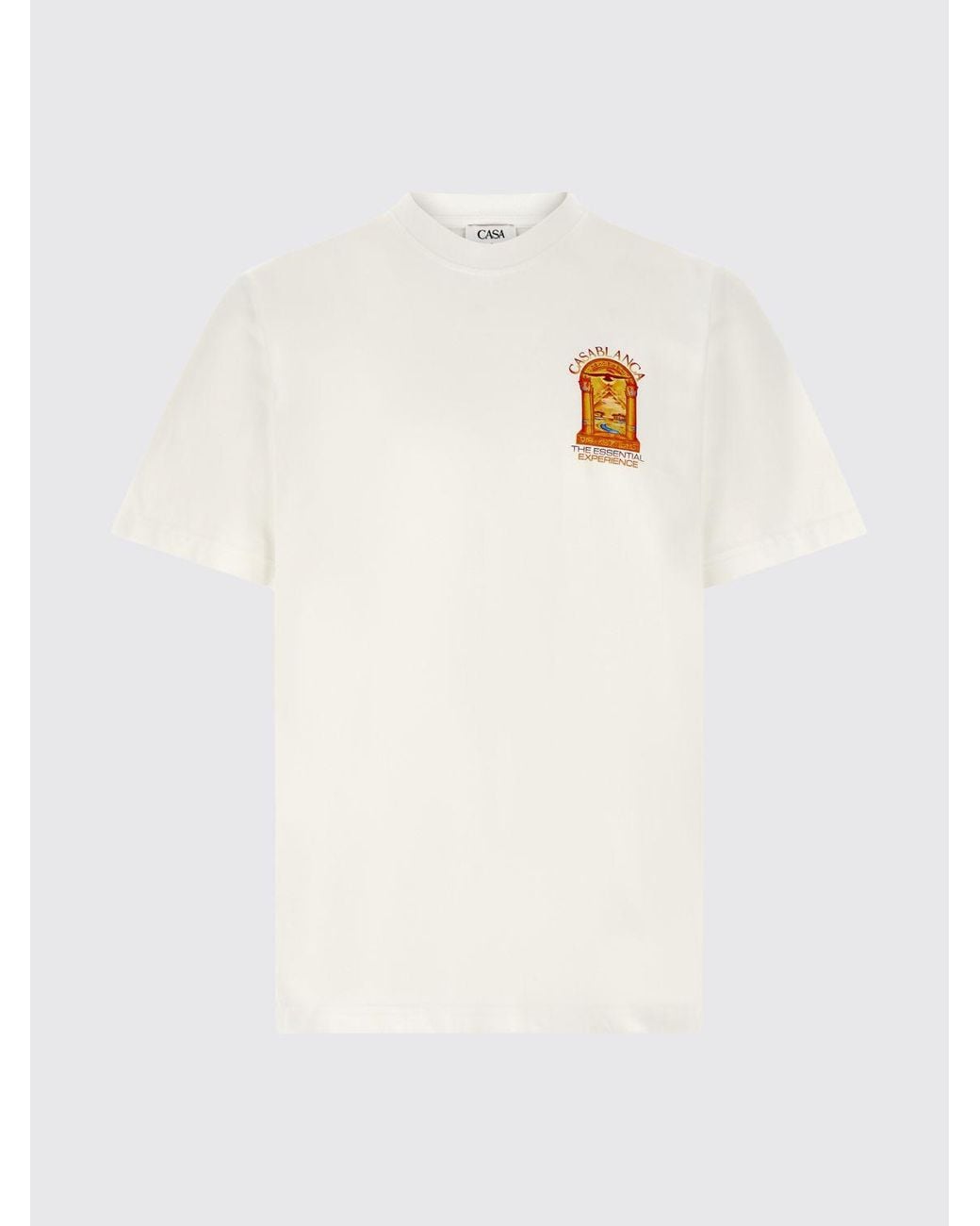 Casablanca White Graphic Print Organic Cotton Crew-Neck T-Shirt for men