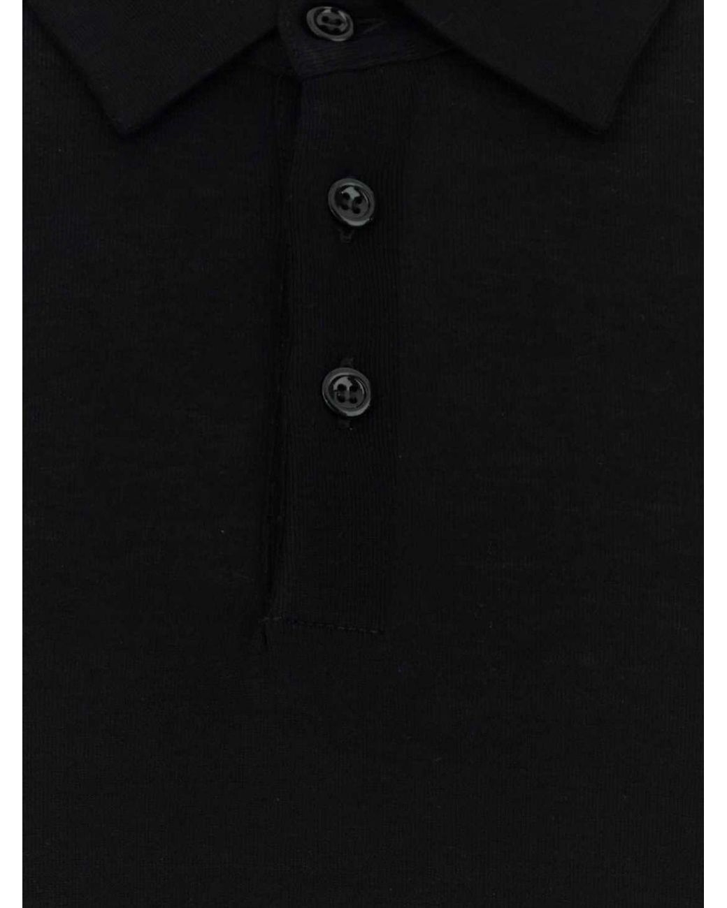 The Row Blue Long-Sleeved Knit Polo Shirt for men