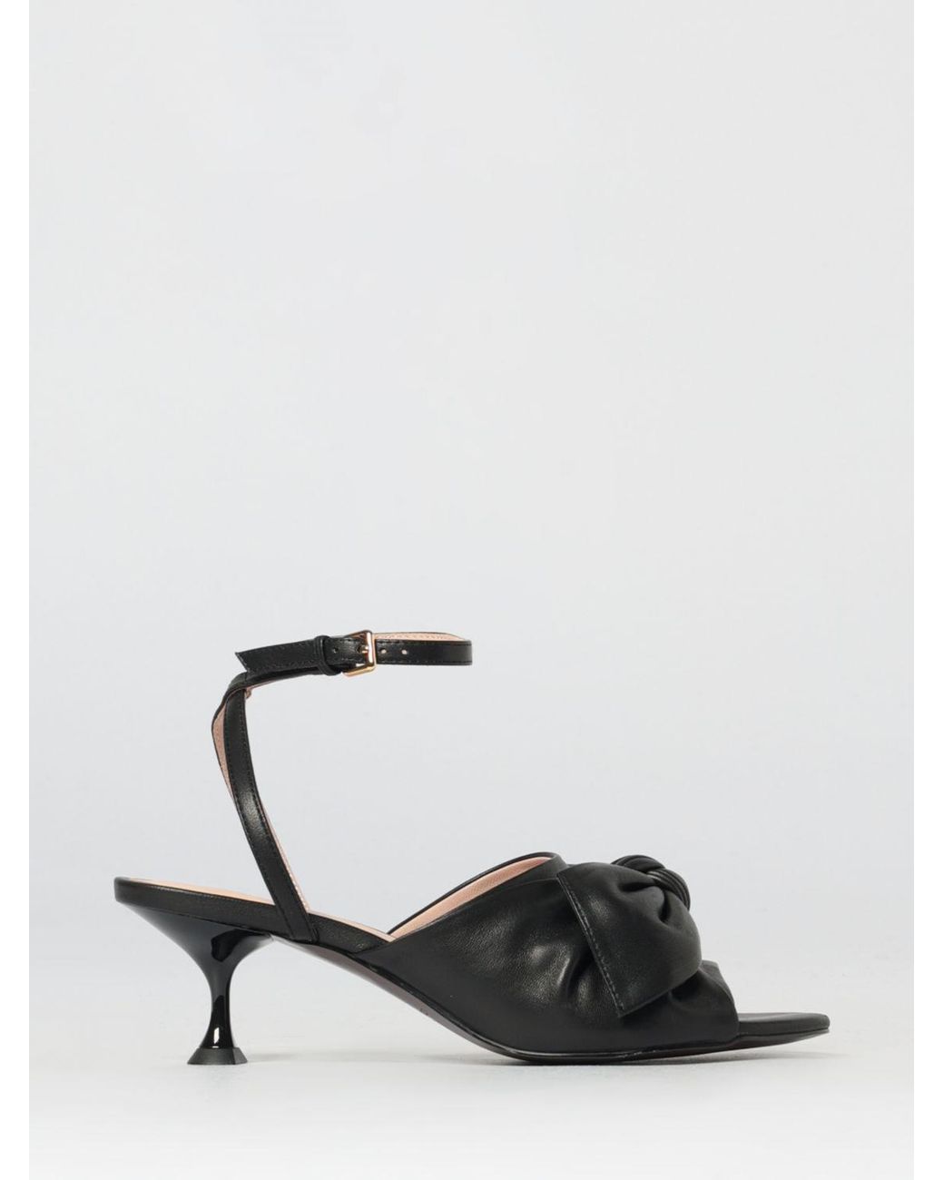 Coccinelle White Furoshiki Leather Sandals With Bow