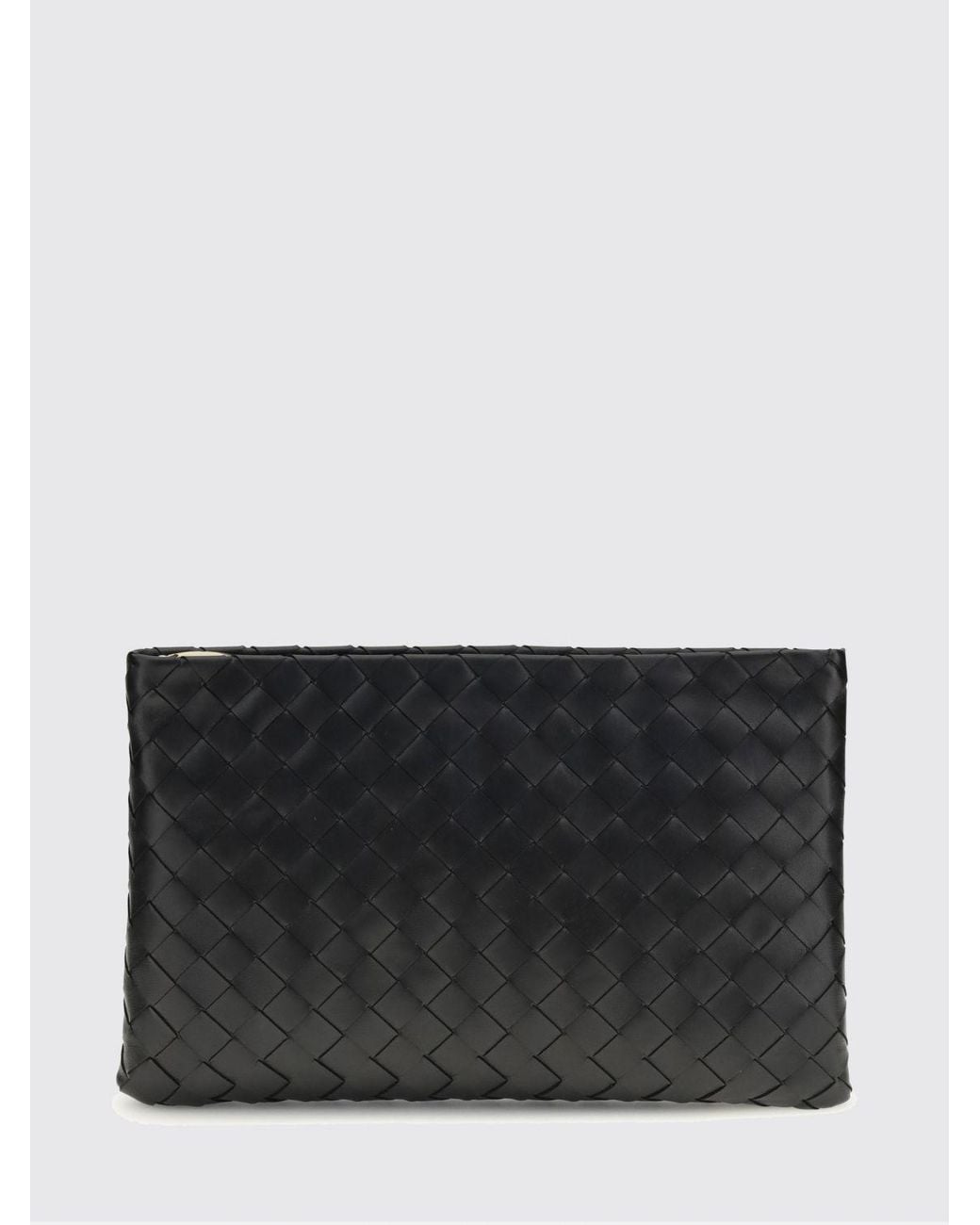 Bottega Veneta Black Medium Woven Leather Clutch