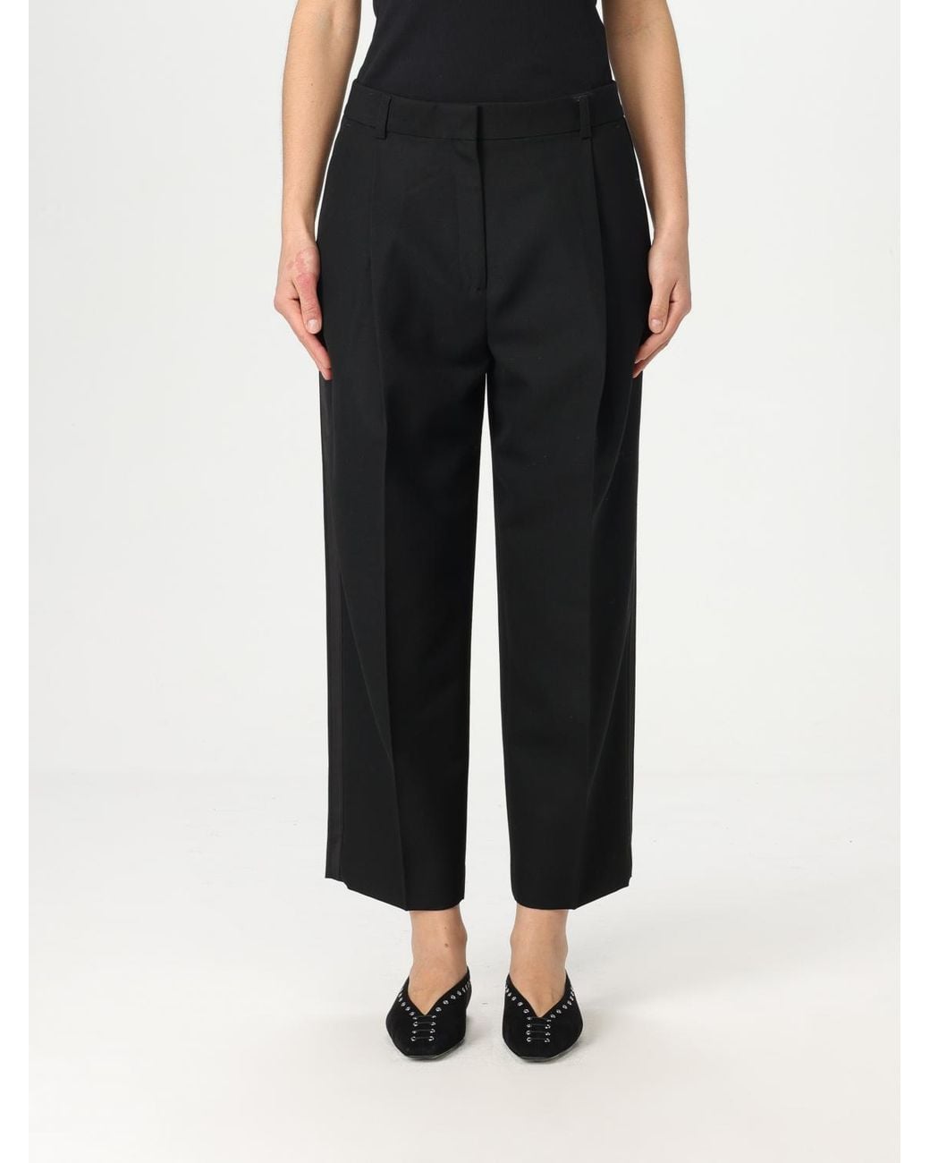 Totême Black Wide Leg Trousers