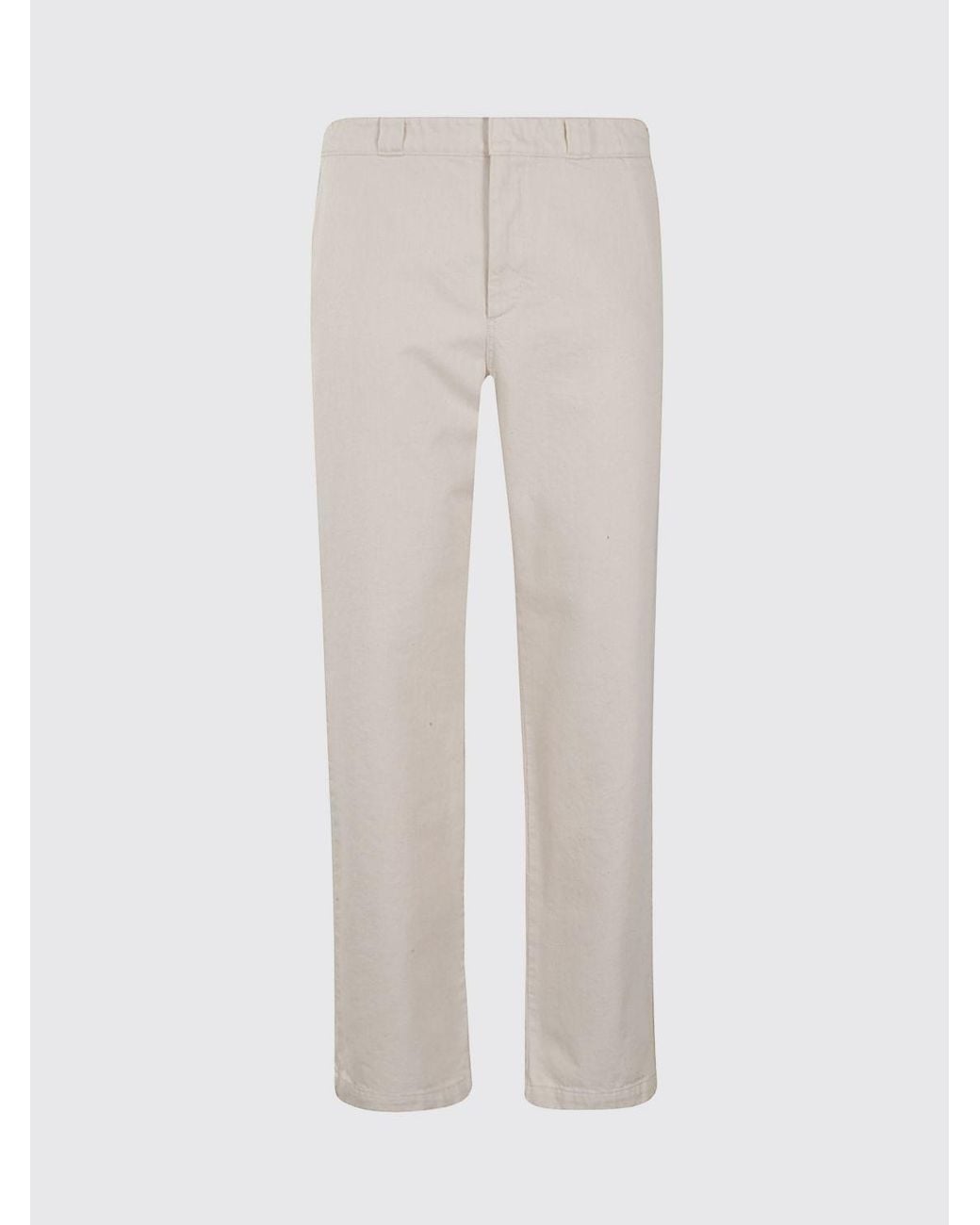 Aspesi Natural Straight-Leg Cotton Chino Trousers With Mid-Rise Waist for men