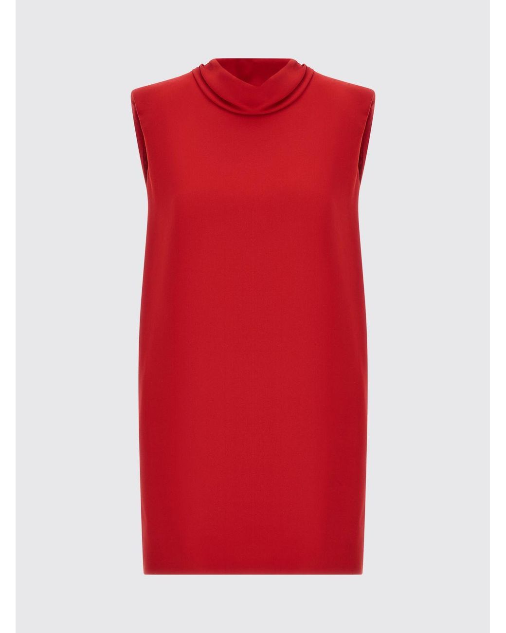 Valentino Garavani Red Sleeveless Silk Sheath Mini Dress With V-Back