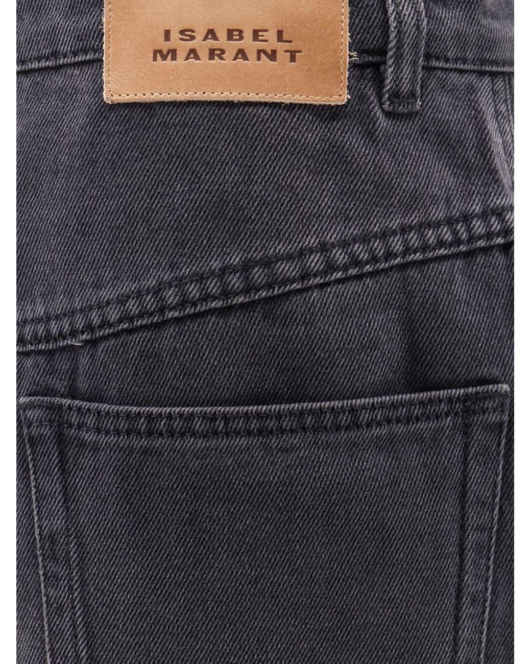 Isabel Marant Blue Faharia High-Waisted Denim Midi Skirt With Front Slit