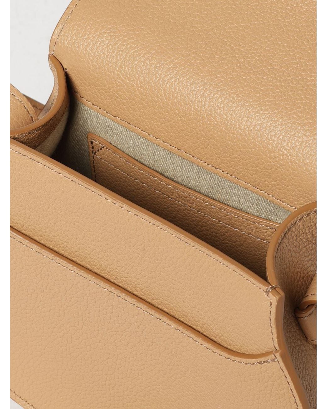 Chloé Natural ChloÉ Marcie Mini Grained Calfskin Crossbody Bag