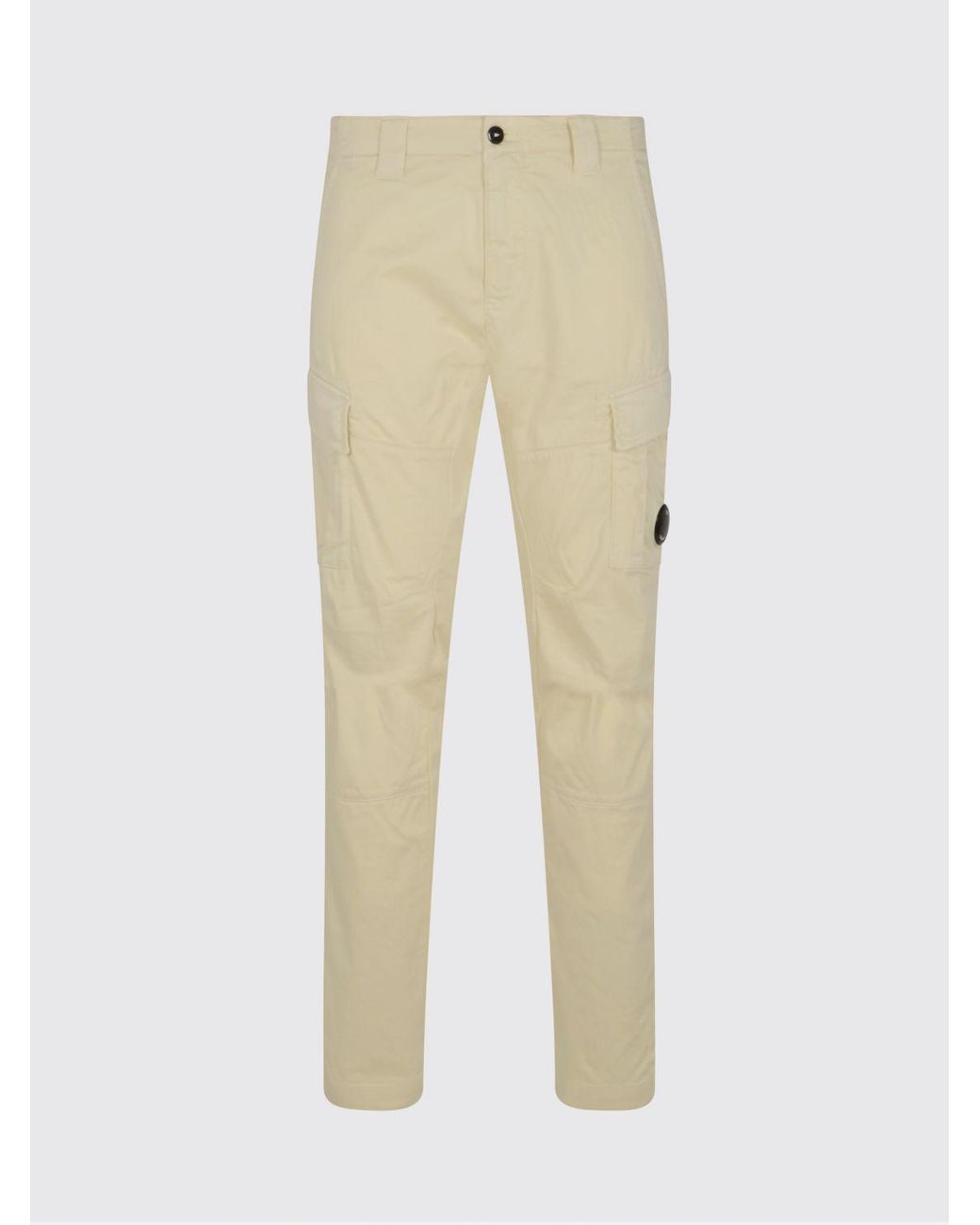 C P Company Natural Stretch Cotton Cargo Trousers for men
