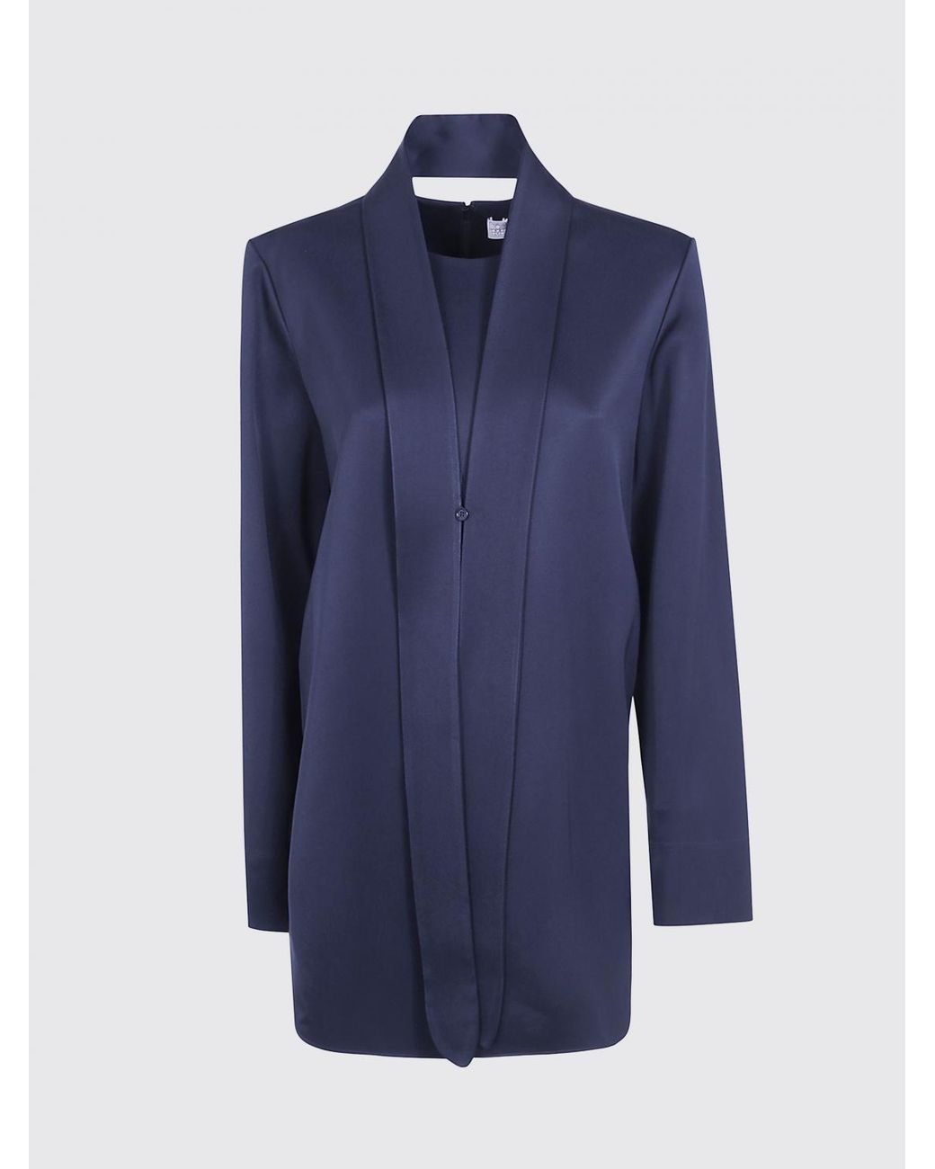 Totême Blue Sustainable Viscose Mini Tunic With Long Sleeves And Waist Belt