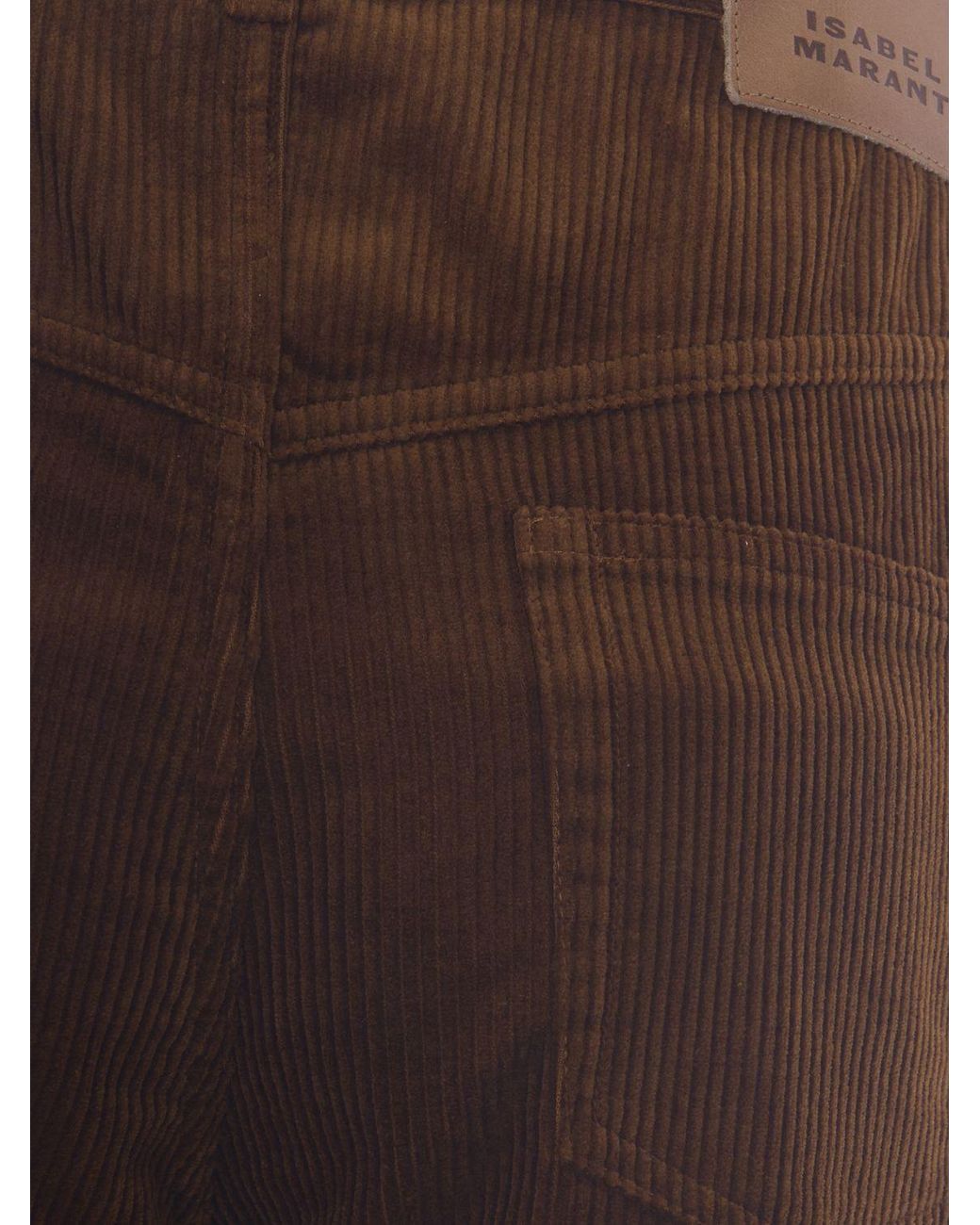 Isabel Marant Red Ruthie Straight-Leg Corduroy Trousers
