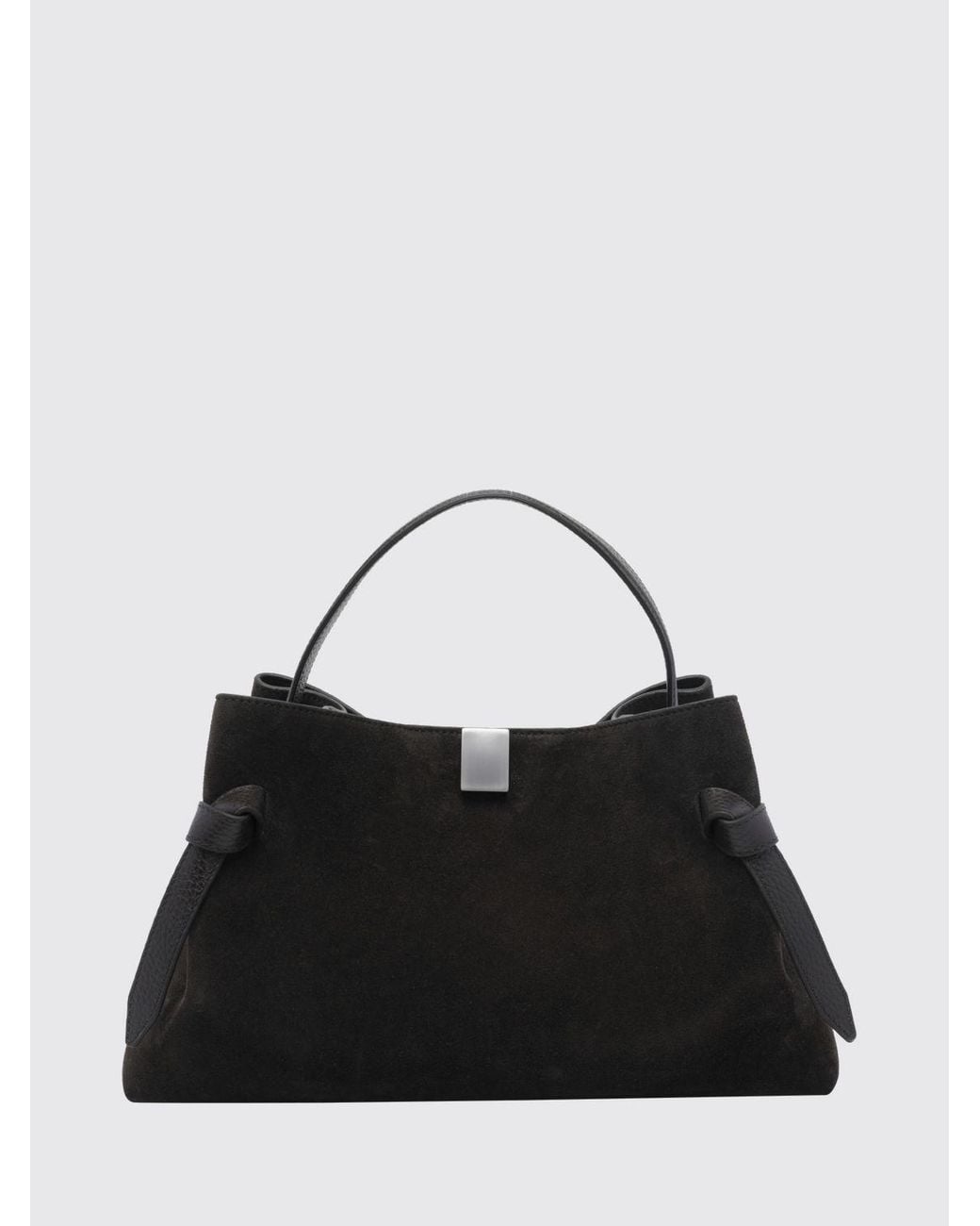 Yuzefi Black Flared Suede Calfskin Handbag