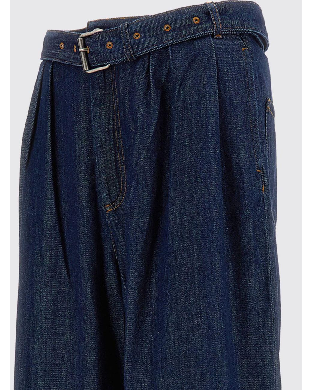 Dries Van Noten Blue Wide-Leg Pleated Jeans for men
