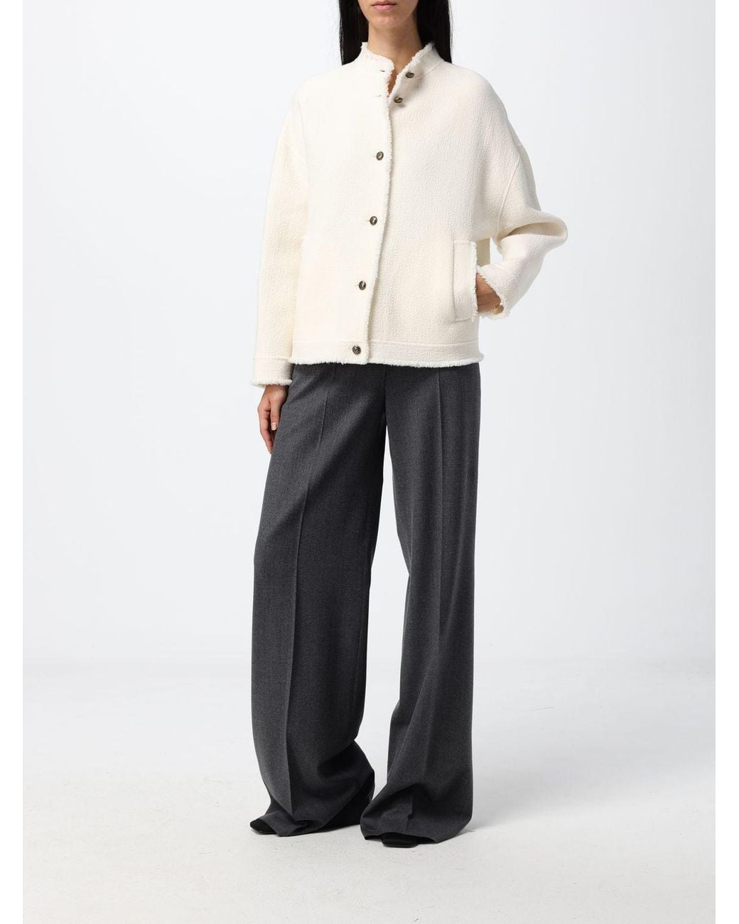 Max Mara Natural Single-Breasted Short Coat