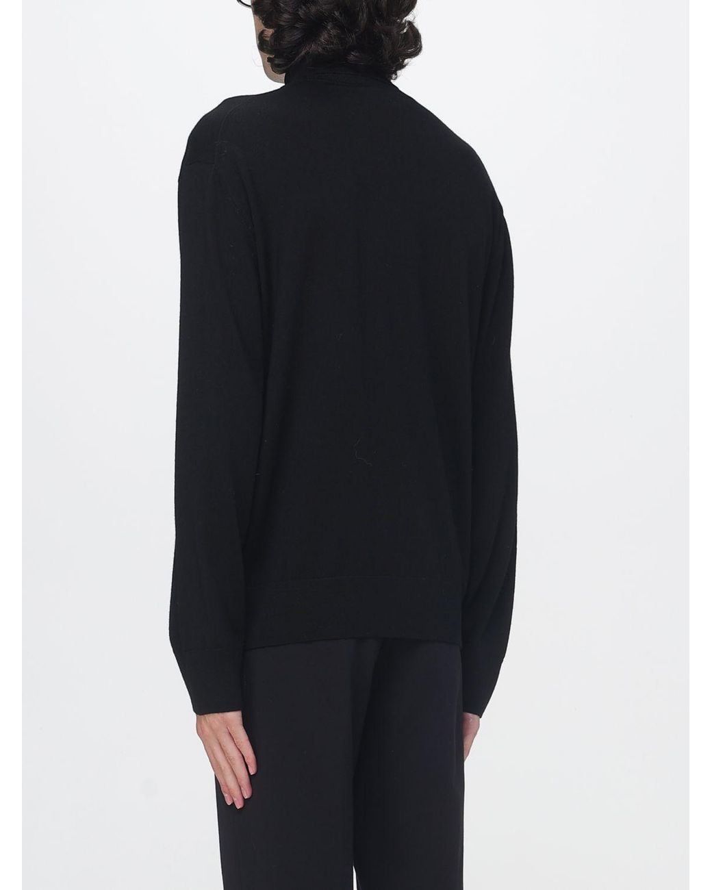 Laneus Blue Pure Virgin Wool Turtleneck Jumper With Ribbed Hems for men