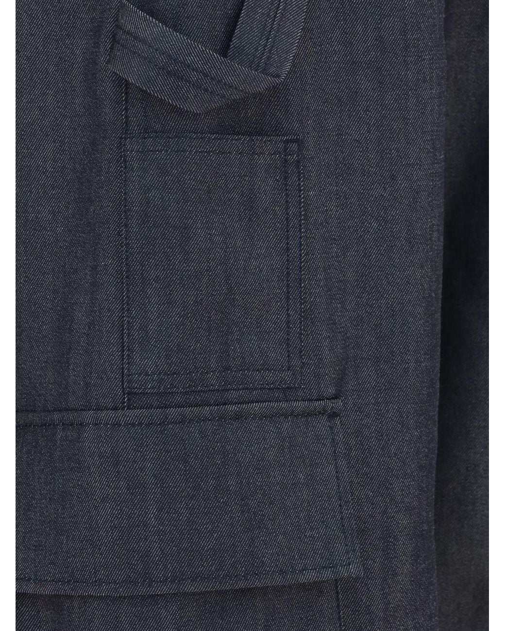 Balenciaga Blue High-Waisted Wide-Leg Cargo Trousers