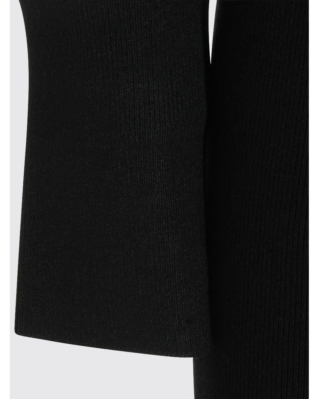 Anine Bing Black Long-Sleeved Ribbed-Knit Mini Sheath Dress