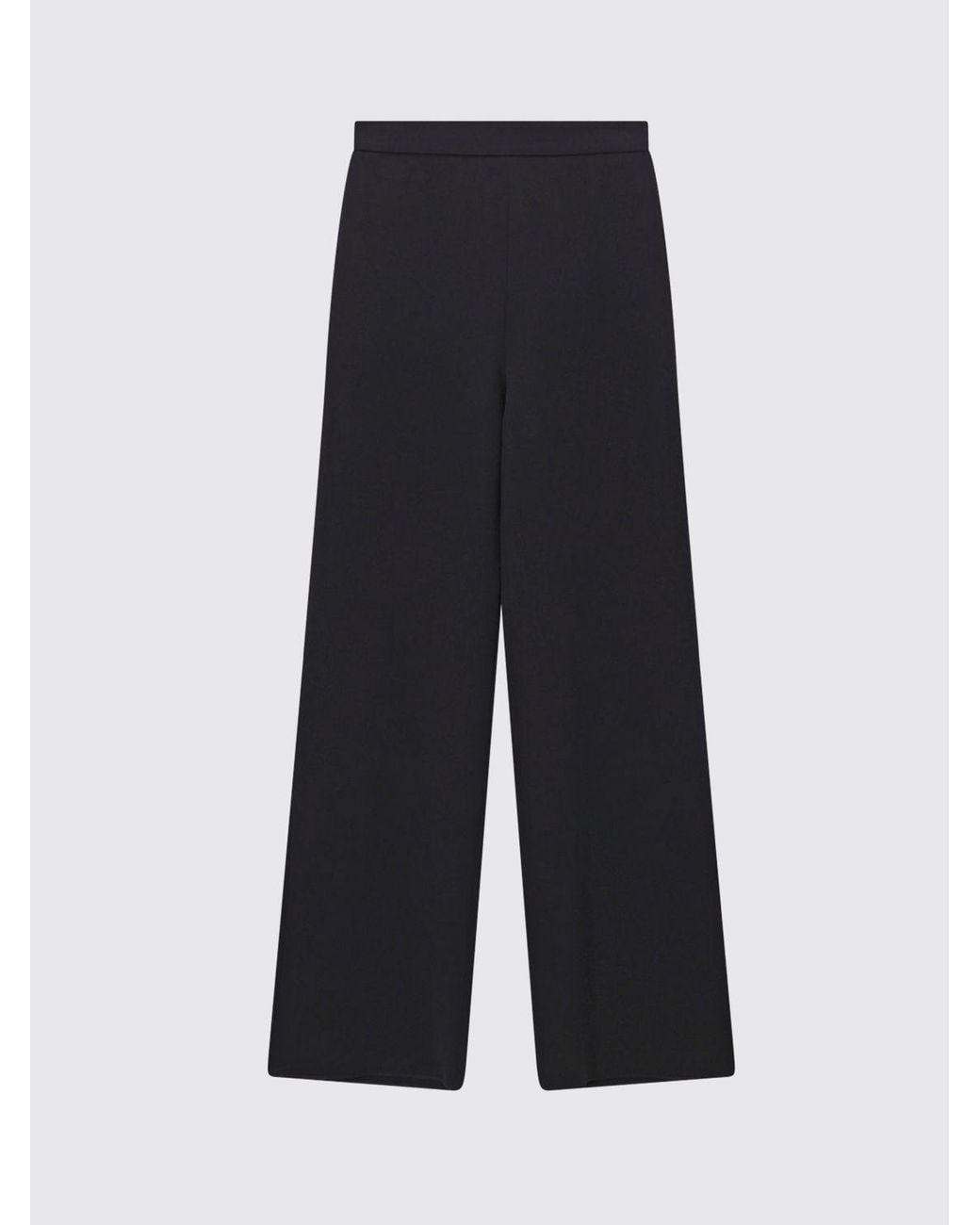 Max Mara Blue High-Waisted Wide-Leg Crêpe Palazzo Trousers