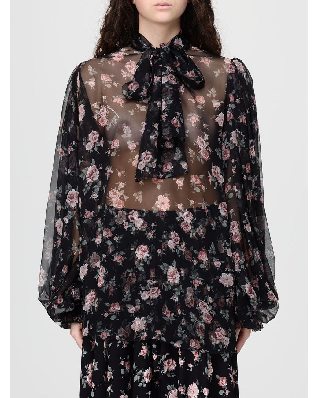 Dolce & Gabbana Black Dolce &Amp Gabbana Floral Silk Dress