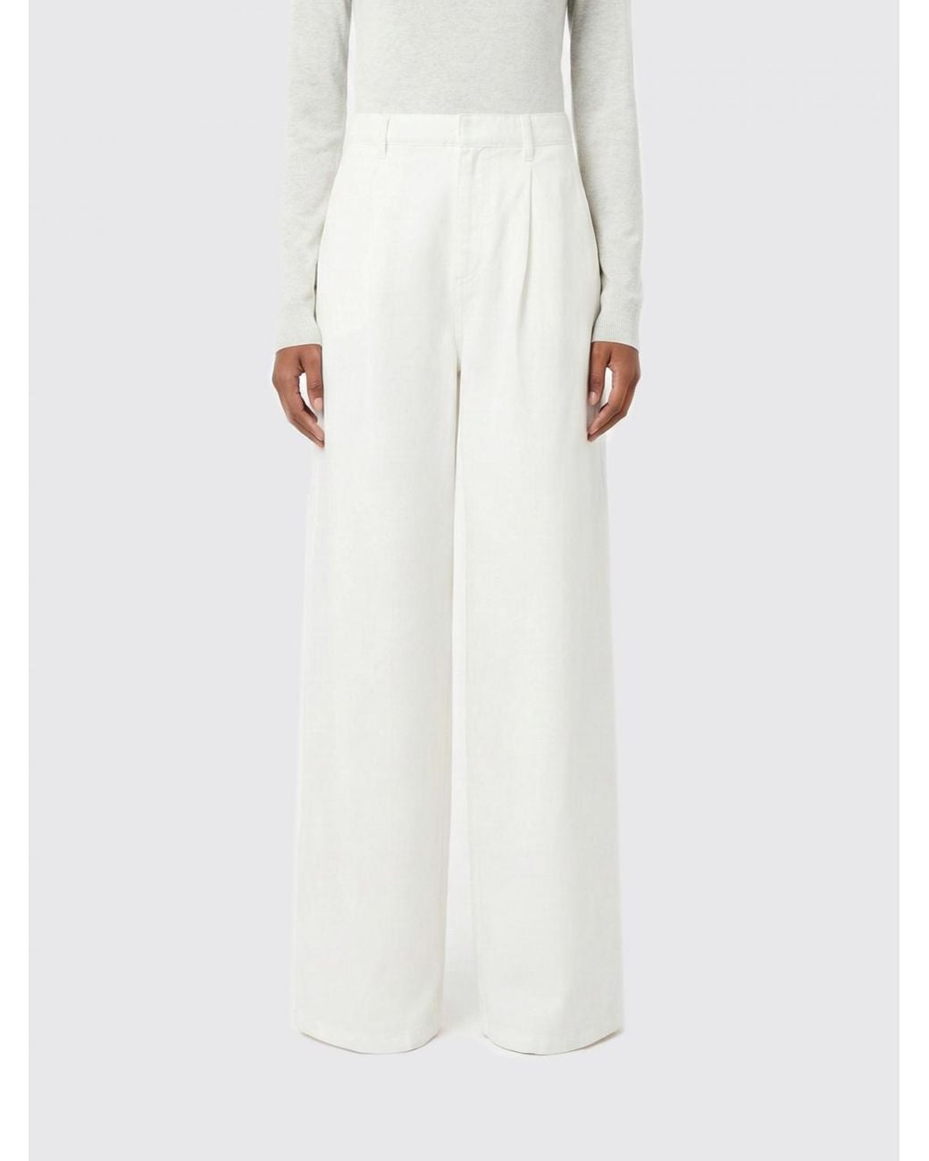 Max Mara White Palazzo Trousers