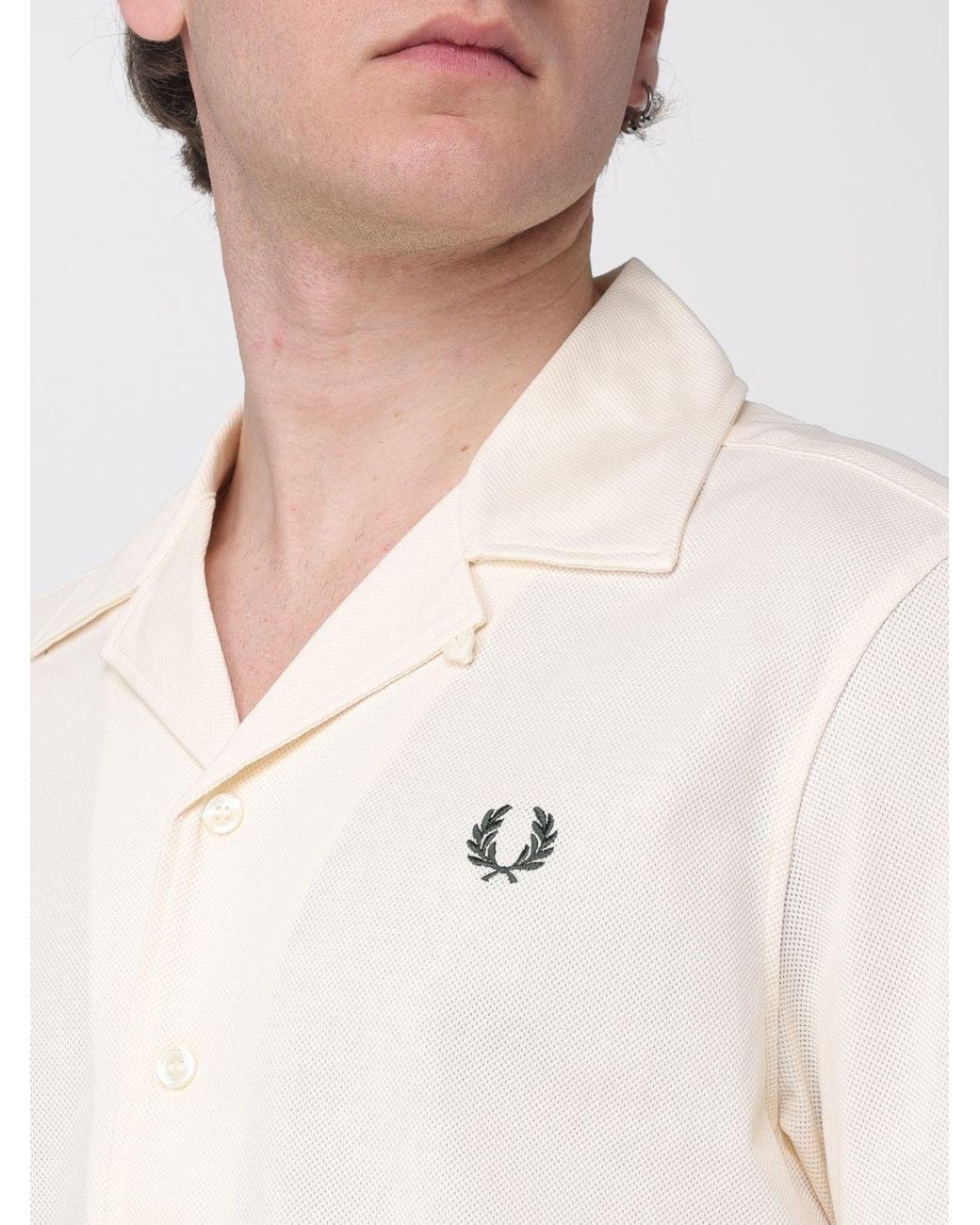 Fred Perry White Casual Cotton Shirt for men
