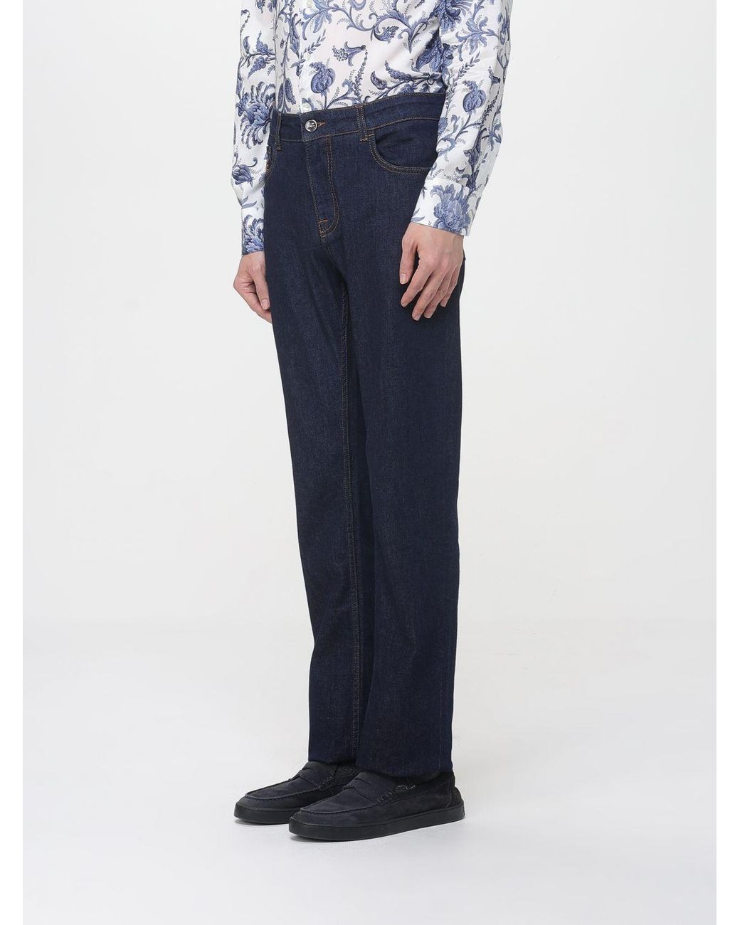Etro Blue Regular Jeans for men