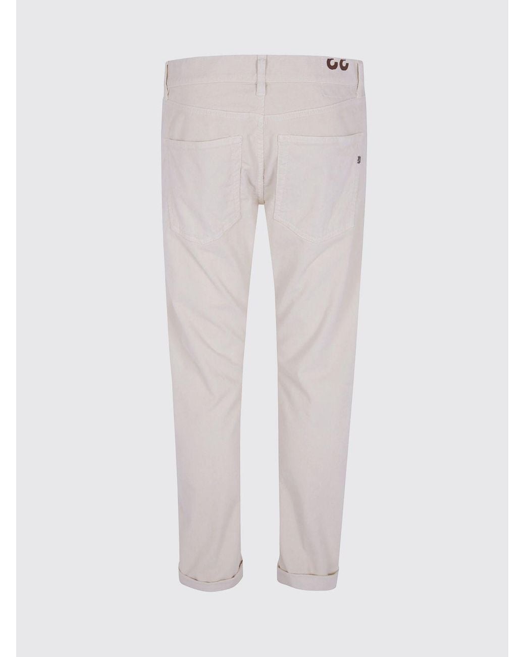 Dondup Pink Mid-Rise Slim Fit Corduroy Trousers With Turn-Up Cuffs for men