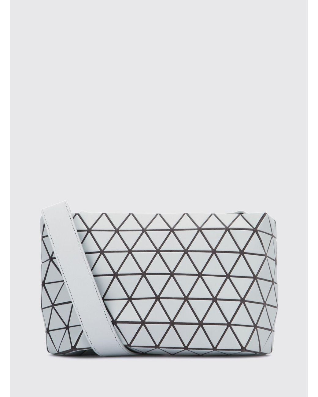 Issey Miyake White Pvc Crossbody Bag With Geometric Design