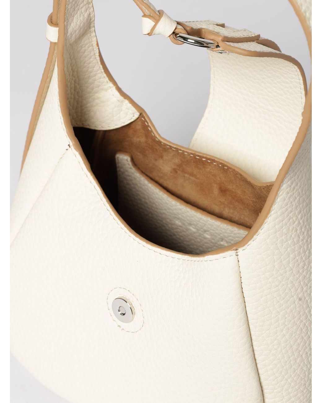 Hogan Natural Grained Calf Leather Shoulder Bag