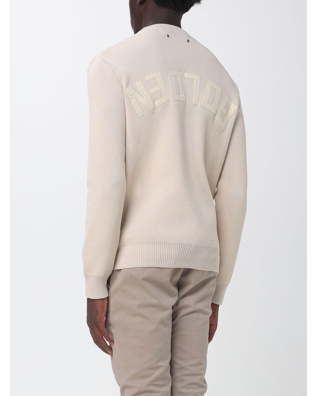 Golden Goose Deluxe Brand Natural Organic Cotton Crewneck Jumper With Back Logo for men