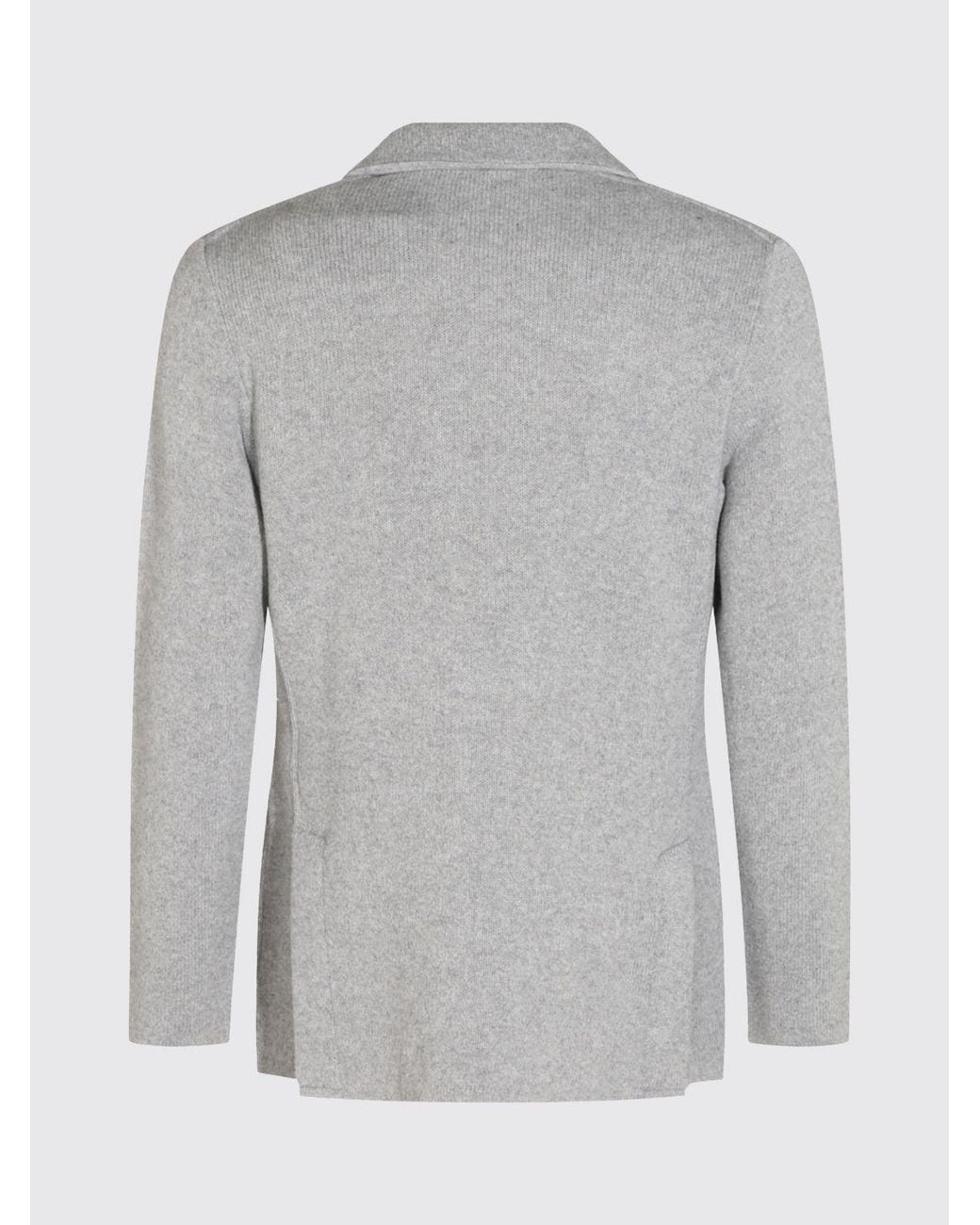 Lardini Gray Single-Breasted Pure Cashmere Blazer With Patch Pockets And Notch Lapels for men