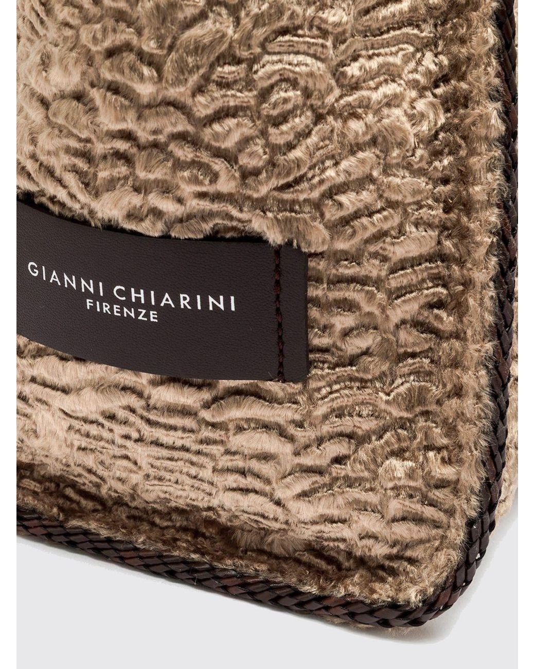 Gianni Chiarini Natural Marcella Cotton Blend Shoulder Bag With Leather Handles