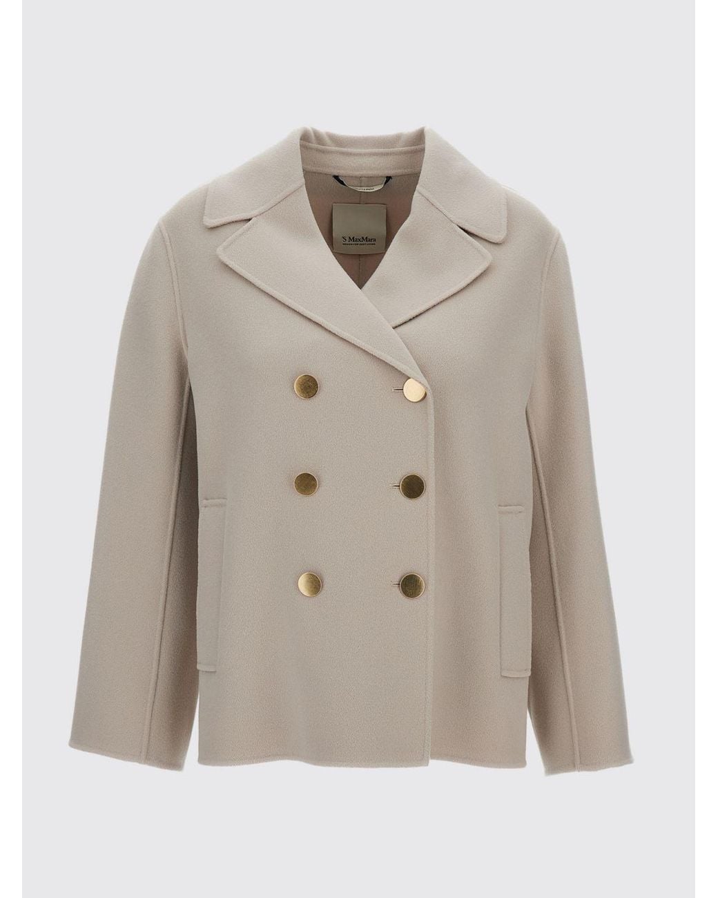 Max Mara Natural Double-Breasted Coat