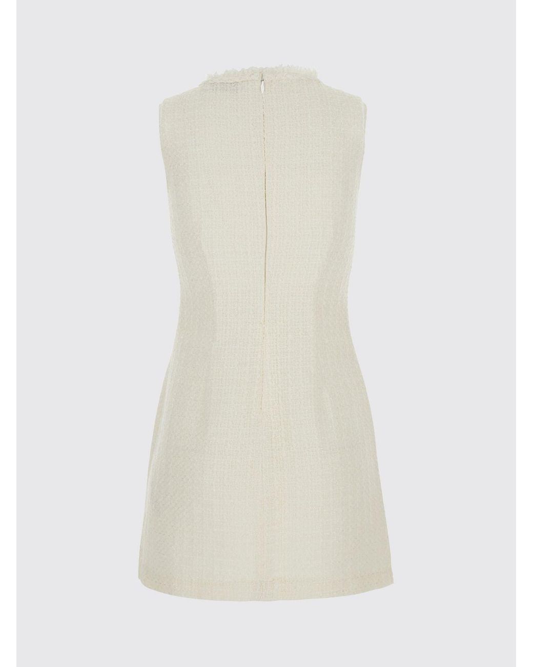Self-Portrait White Off-The-Shoulder V-Neck Tweed Midi Cocktail Dress