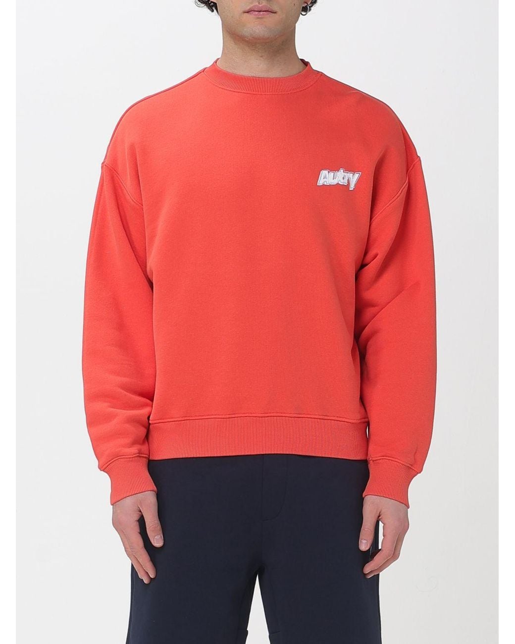 Autry Red Cotton Crewneck Sweatshirt for men