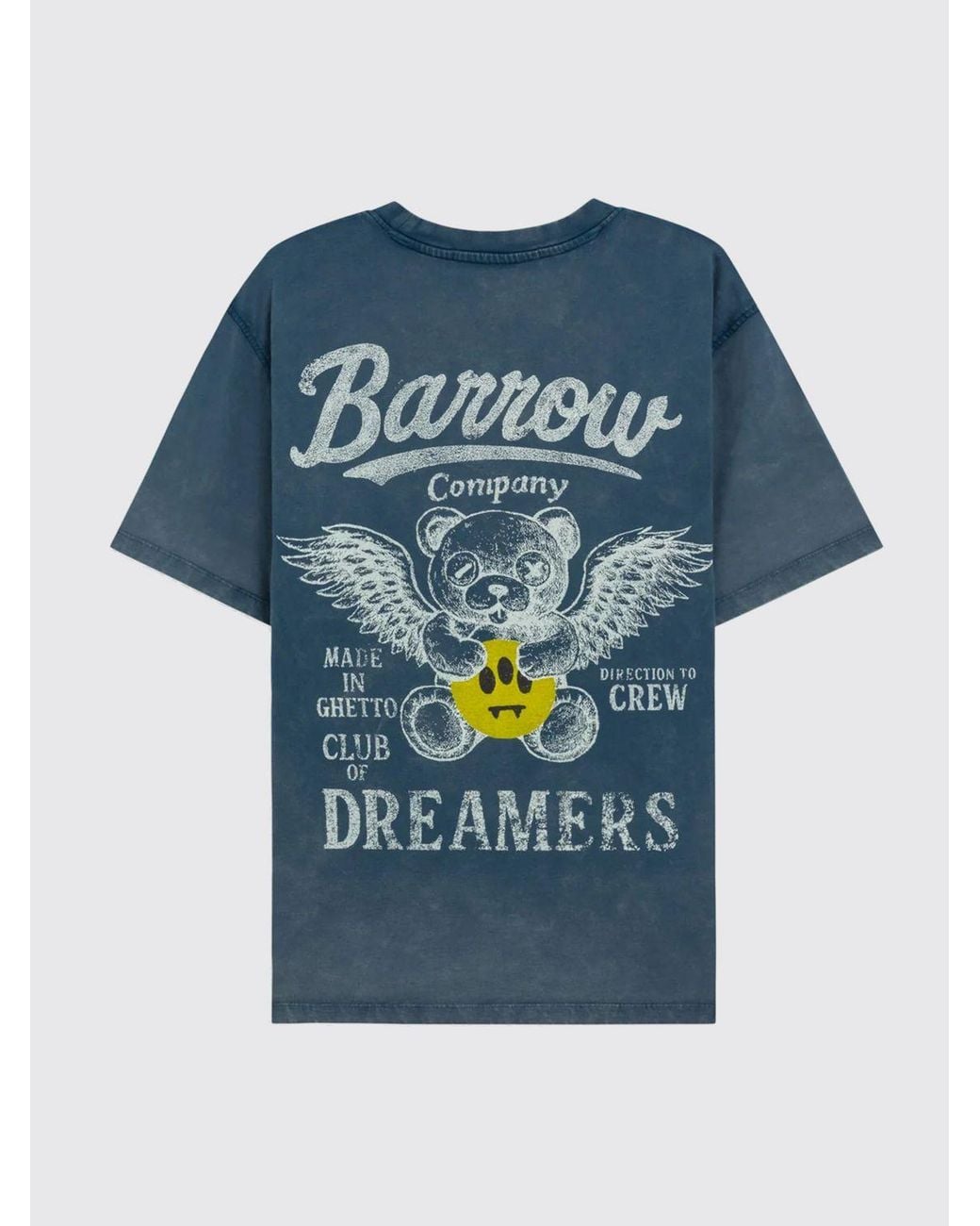 Barrow Blue Graphic Print Cotton T-Shirt With Crew Neck for men