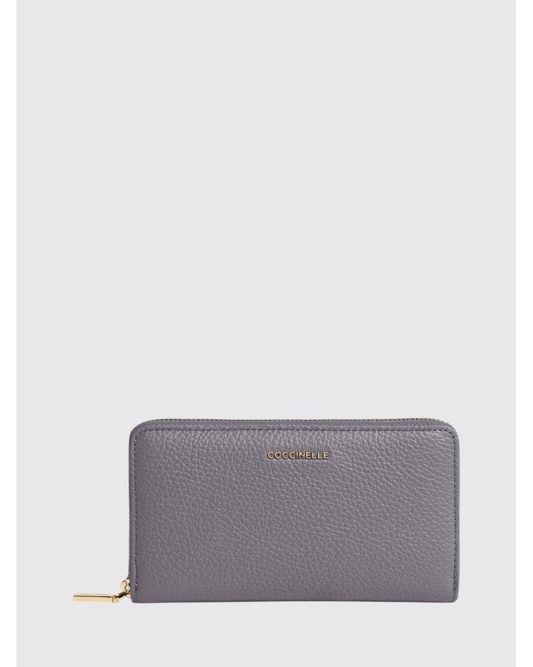 Coccinelle Gray Metallic Soft Grained Leather Continental Wallet