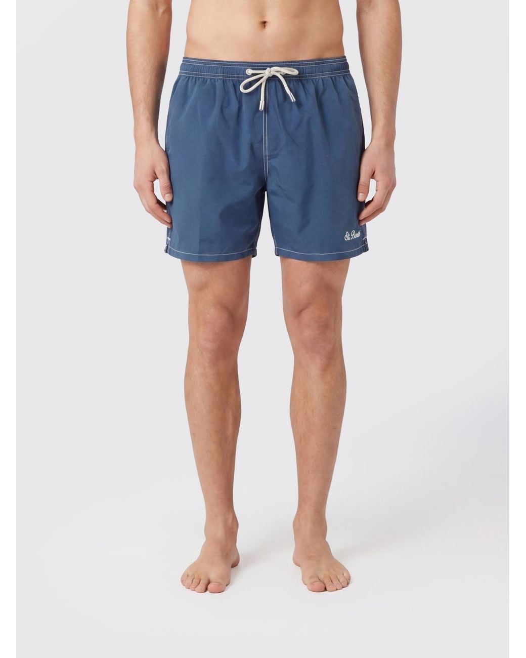 Mc2 Saint Barth Blue Checked Swimsuit for men