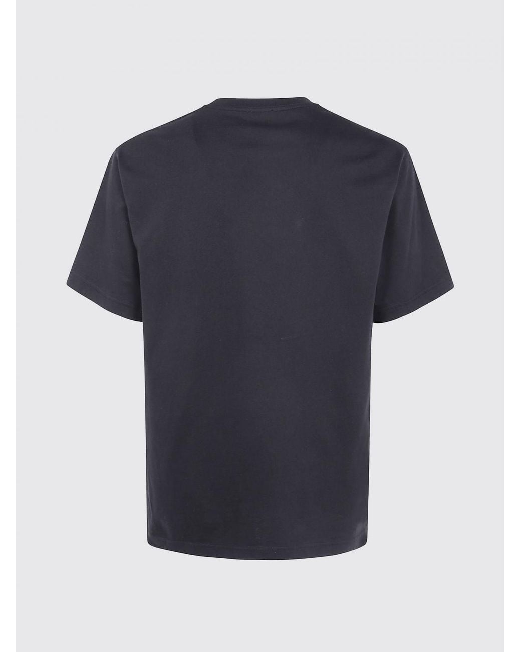 KENZO Blue Short-Sleeved Cotton T-Shirt With Contrast Embroidered Logo for men