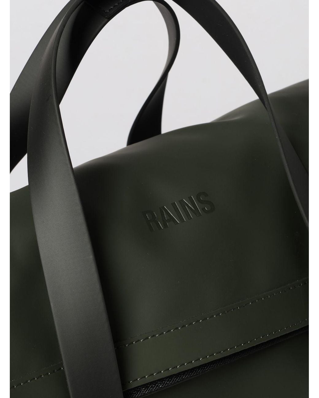 Rains Green 2 Way Waterproof Polyester Tote Backpack With Flap Closure for men